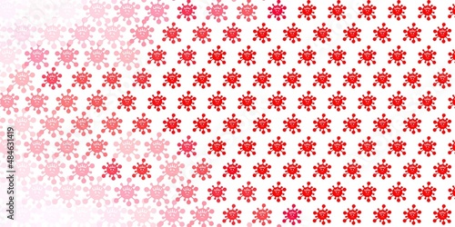 Light Red vector pattern with coronavirus elements.