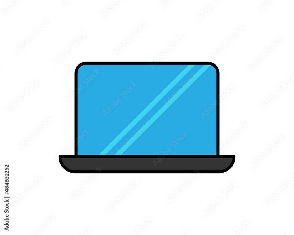 Laptop icon vector illustration. Linear symbol with thin outline. The thickness is edited. Minimalist style. Laptop icon vector illustration. Linear symbol with thin outline. The thickness is edited. Minimalist style.