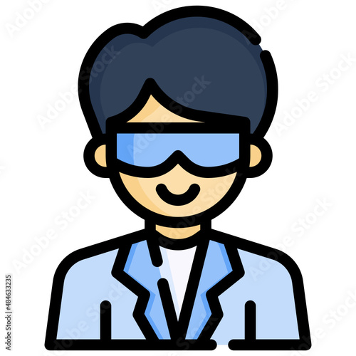 SCIENTIST filled outline icon,linear,outline,graphic,illustration