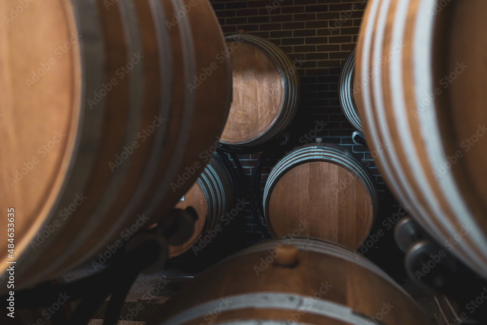 oak barrels for aging alcohol in the cellar oak barrels for aging alcohol in the cellar