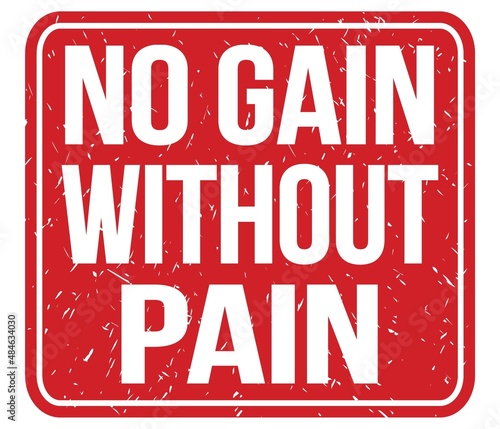 NO GAIN WITHOUT PAIN  text written on red stamp sign