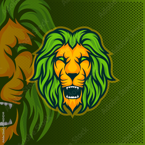 Lion logo esport vector illustration design template,Lion logo mascot for your team game,streamer,youtuber