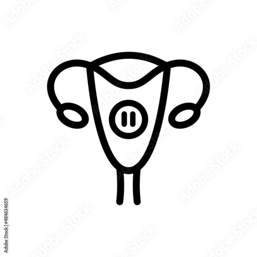 Uterus line icon vector