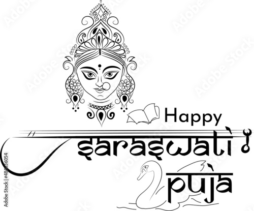 The goddess of knowledge in sitting posture for festival