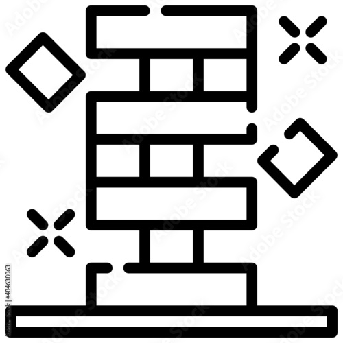JENGA line icon,linear,outline,graphic,illustration