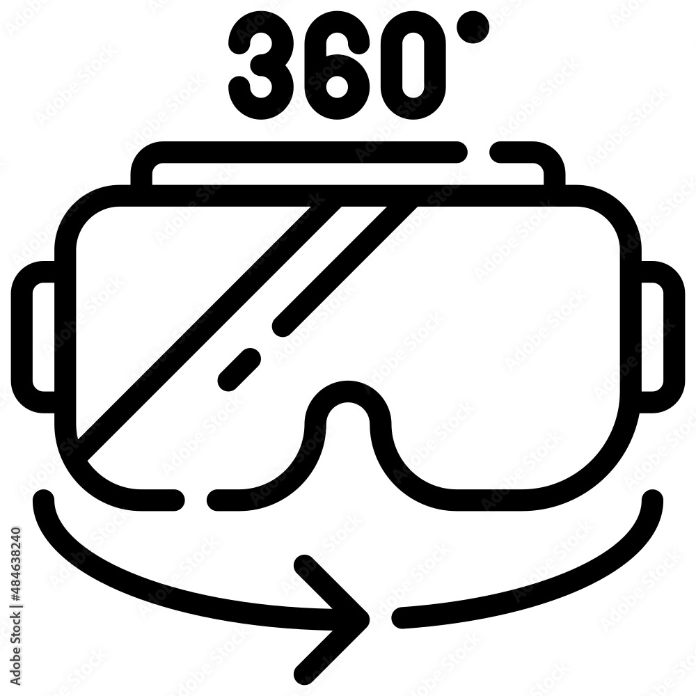 VR GLASSES line icon,linear,outline,graphic,illustration VR GLASSES line icon,linear,outline,graphic,illustration