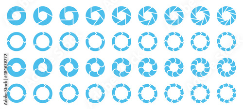 Set Tortendiagramme Pfeile Blau