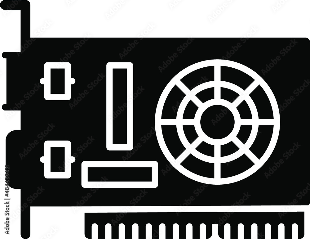 Graphics Card Glyph Icon Graphics Card Glyph Icon