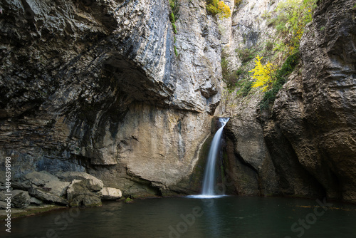 The Momin Skok waterfall near Emen in Bulgaria - autumn landscape