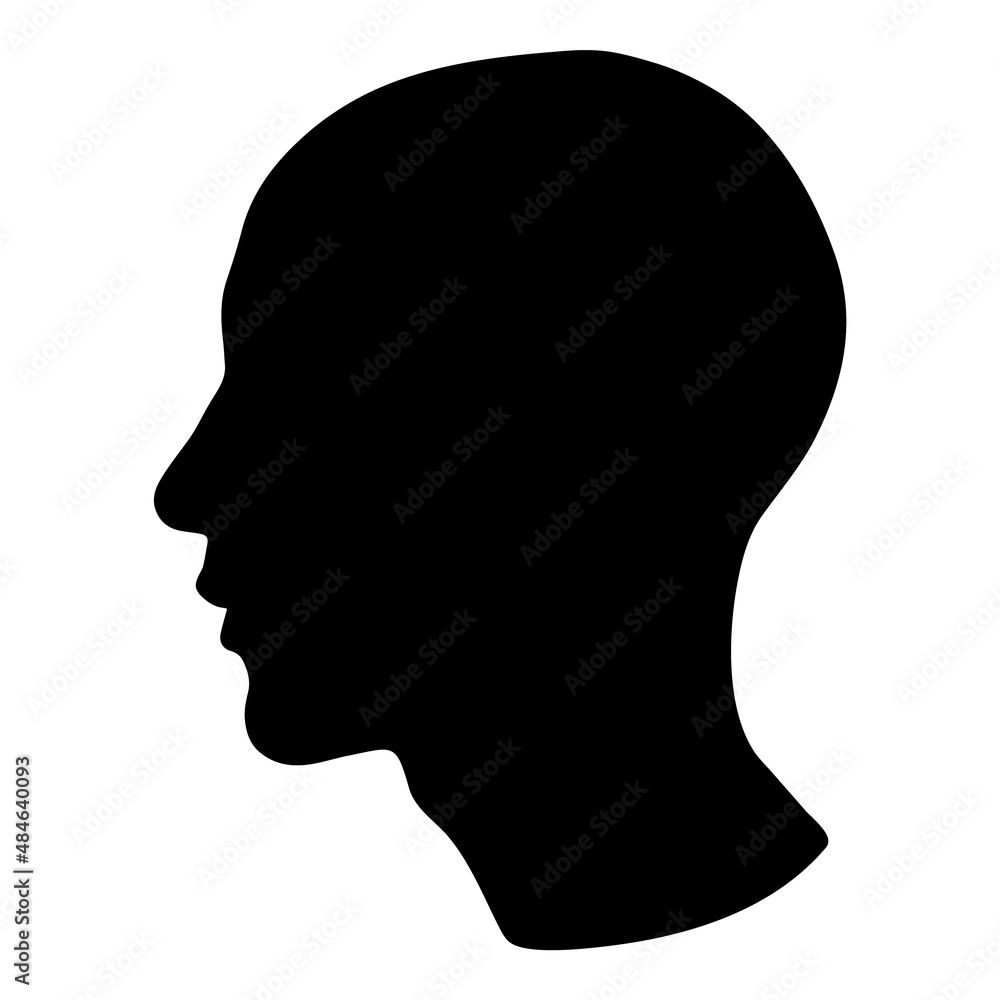 Head Silhouette Coin Flat Icon Isolated On White Background Head Silhouette Coin Flat Icon Isolated On White Background