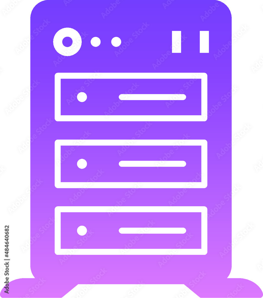 Small Server Glyph Gradient Icon Small Server Glyph Gradient Icon