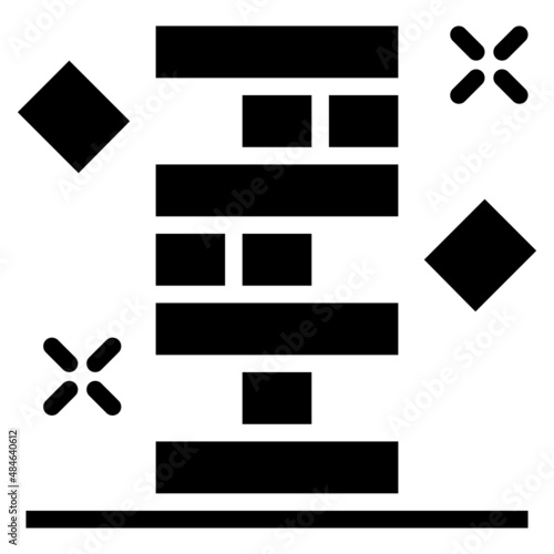 JENGA glyph icon,linear,outline,graphic,illustration