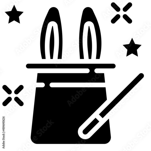 MAGIC HAT glyph icon,linear,outline,graphic,illustration