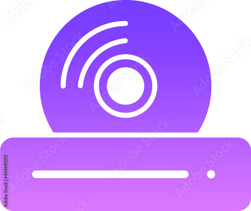 DVD ROM Glyph Gradient Icon