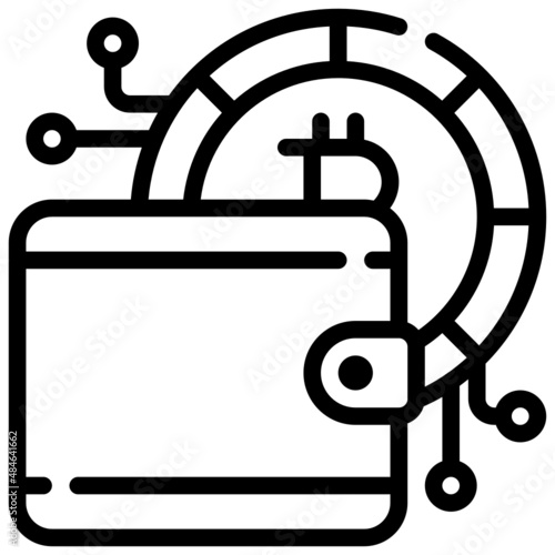 WALLET line icon,linear,outline,graphic,illustration