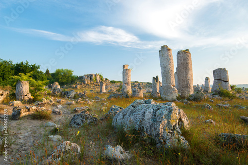 The Stone Desert Pobiti Kamani - fabulous rock phenomenon in Varna Province  Bulgaria - tourist destination