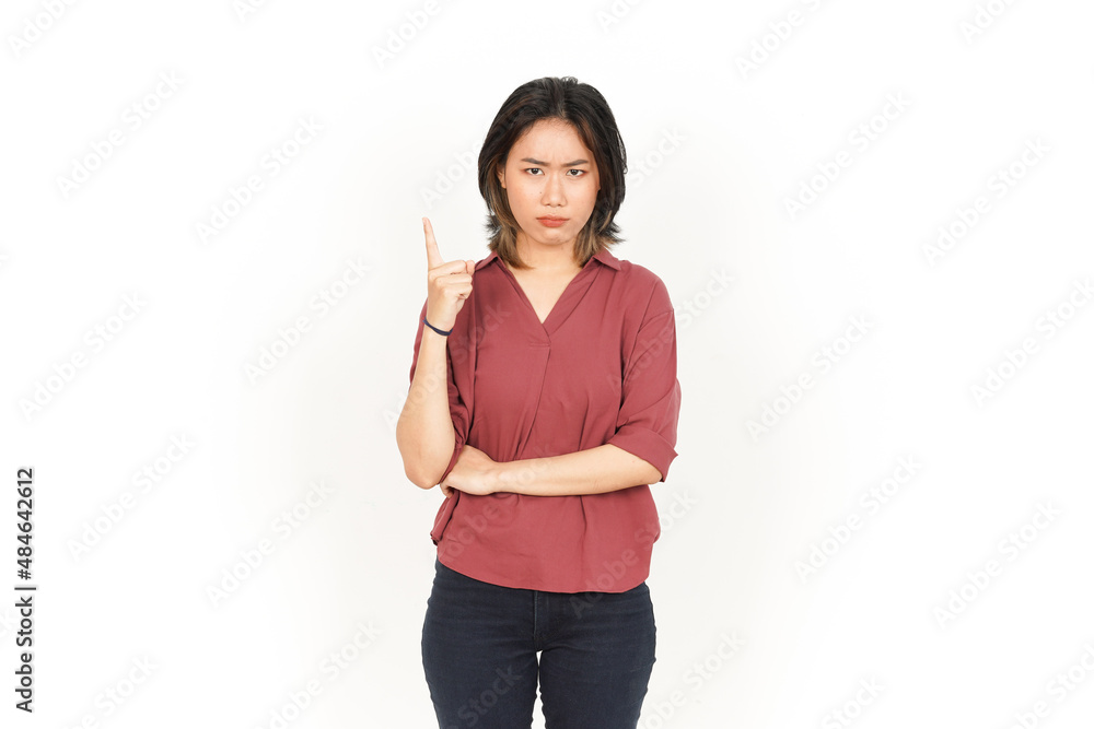 Angry and Feeling Upset Of Beautiful Asian Woman Isolated On White Background Angry and Feeling Upset Of Beautiful Asian Woman Isolated On White Background