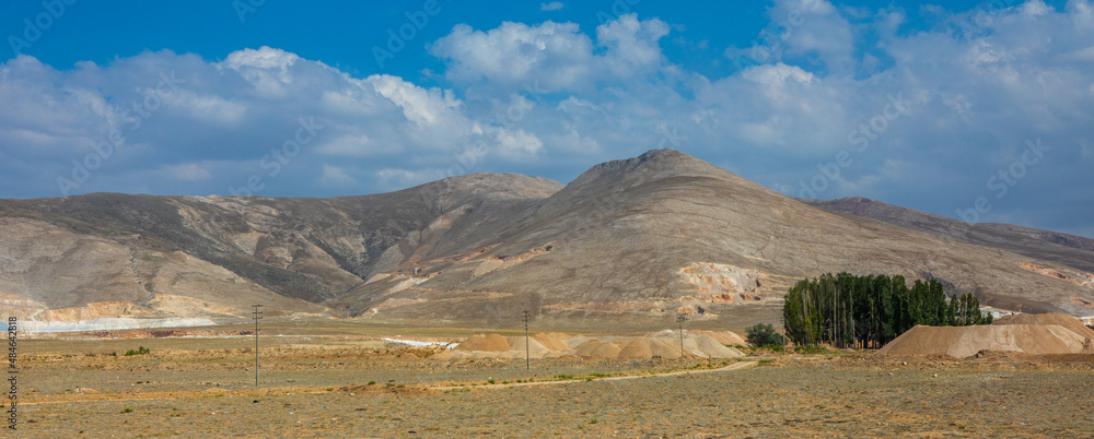 Adana, Turkey - November 2020. Desert, rocky mountain landscape on the way to Adana