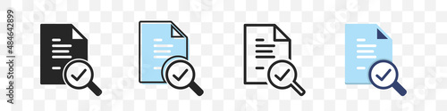 Audit document icons collection in different style on a transparent background. Vector illustration