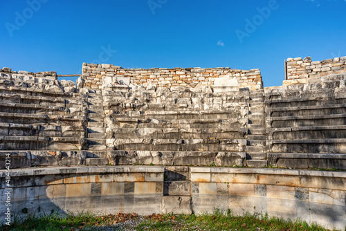 Afrodisias Ancient city small amphitheatre. (Aphrodisias) was named after Aphrodite, the Greek goddess of love. The UNESCO World Heritage. Aydın, Turkey.