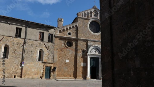 Wallpaper Mural Shooting in POV, walking in the historic center towards the Duomo, the cathedral of Santa Maria Assunta in the ancient city of Volterra in Tuscany, Italy. Torontodigital.ca