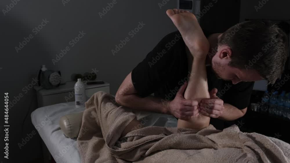 Manual therapy of female legs Manual therapy of female legs