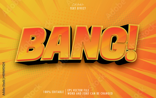 Orange Bang 3D editable text effect premium free download