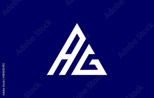 Abstract unique modern minimal alphabet letter icon logo AG GA