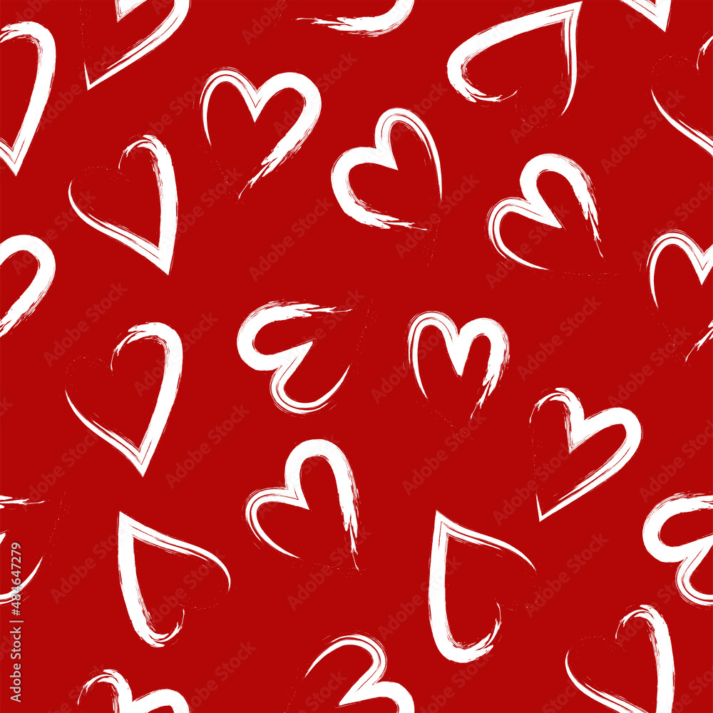 Vector illustration. Hand drawn seamless pattern of hearts. Background in doodle style, ink. Valentine's Day, Mother's Day, greeting card, wallpaper or gift wrapping design. Vector illustration. Hand drawn seamless pattern of hearts. Background in doodle style, ink. Valentine's Day, Mother's Day, greeting card, wallpaper or gift wrapping design.
