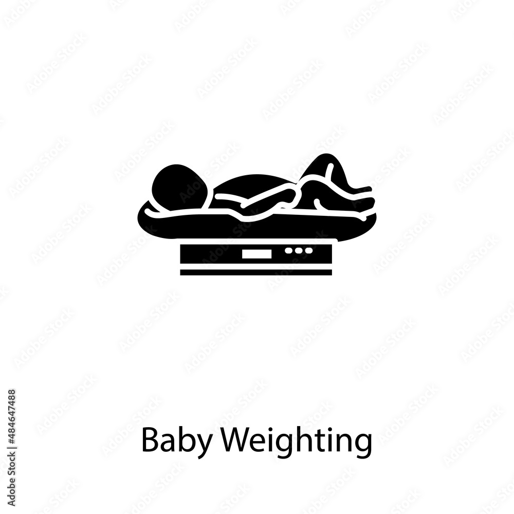 Fototapeta premium Baby Weighting icon in vector. Logotype