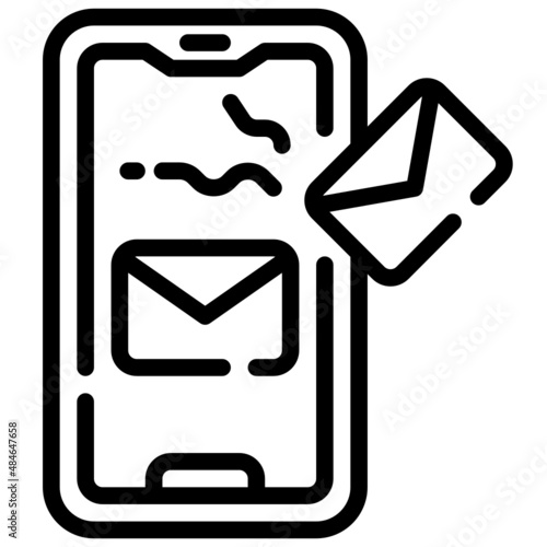 EMAILS line icon,linear,outline,graphic,illustration