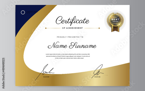 Certificate template. Diploma of modern design or gift certificate. Vector illustration