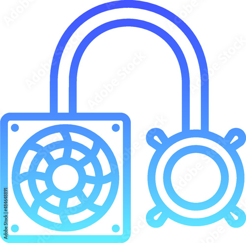 Liquid Cooling System Glyph Icon
