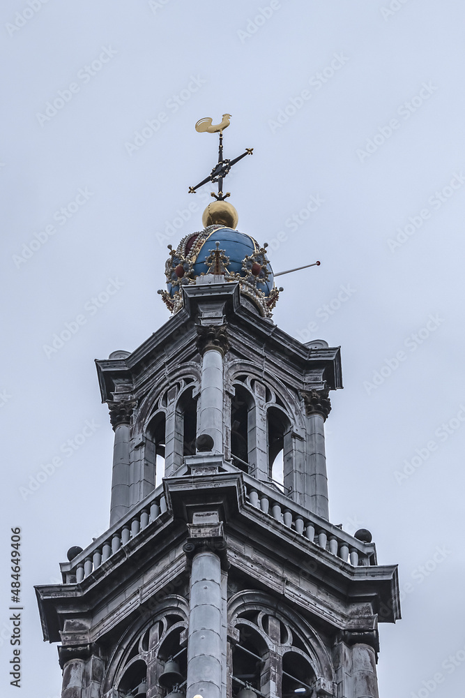 Western Church (Westerkerk, 1620 - 1631) - a Dutch Protestant church in Amsterdam. It lies in the most western part of the Grachtengordel neighborhood. Amsterdam, The Netherlands.