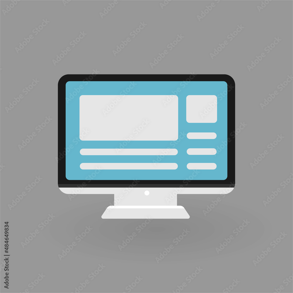 Desktop computer with web page icon ilustration Desktop computer with web page icon ilustration