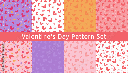 A romantic pattern set. With love, Valentine’s day, 14 february, cute lovely heart texture for a print.