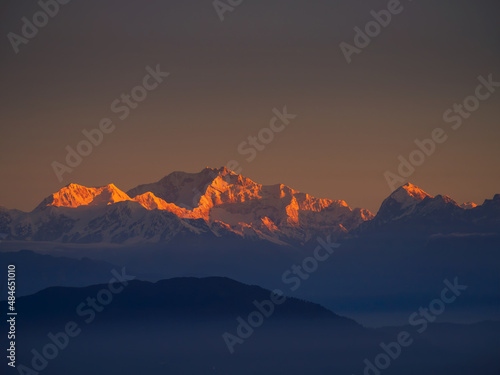 View of the majestic Kanchenjunga range from Chatakpur  Darjeeling  India
