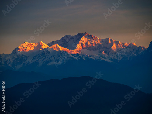 sunrise in the Kanchenjunga mountains