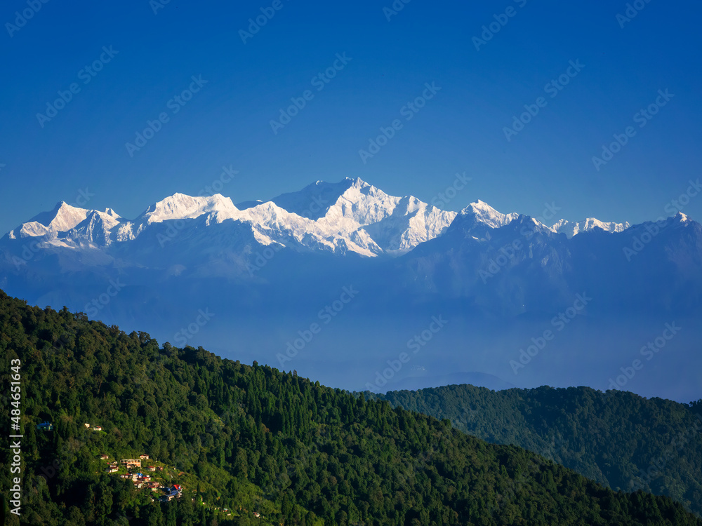 landscape in the mountains from Darjeeling, India