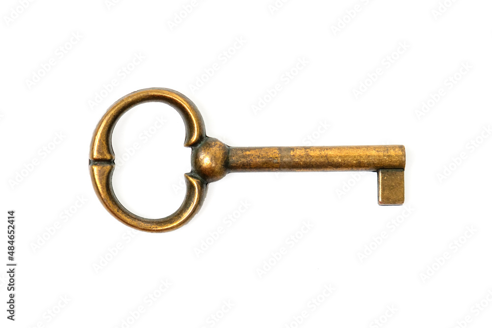 Iron old key isolated on white background. Iron old key isolated on white background.