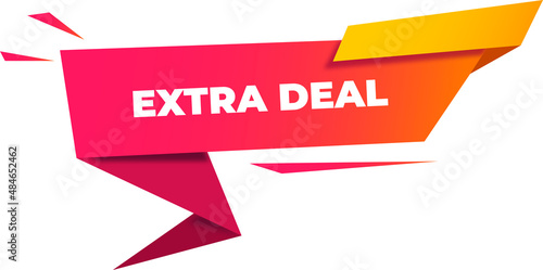 Red banner with text for business and shop sale extra deal