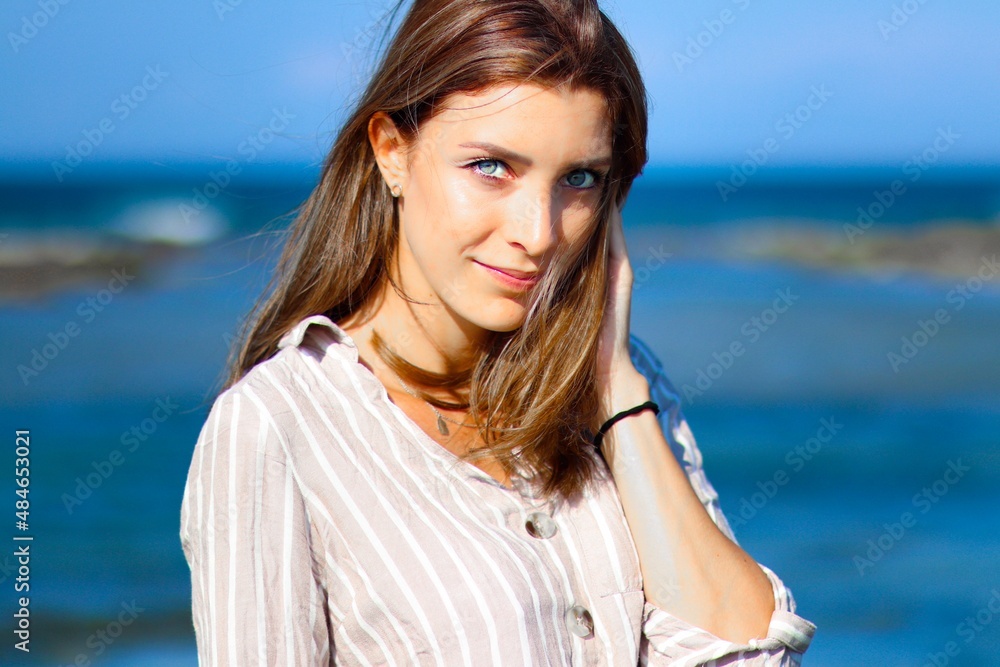 portrait of a woman on the beach portrait of a woman on the beach