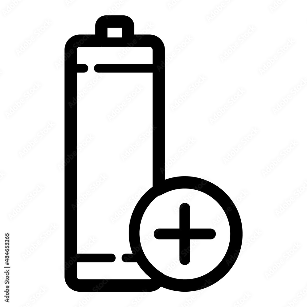 Battery Plus Flat Icon Isolated On White Background Battery Plus Flat Icon Isolated On White Background