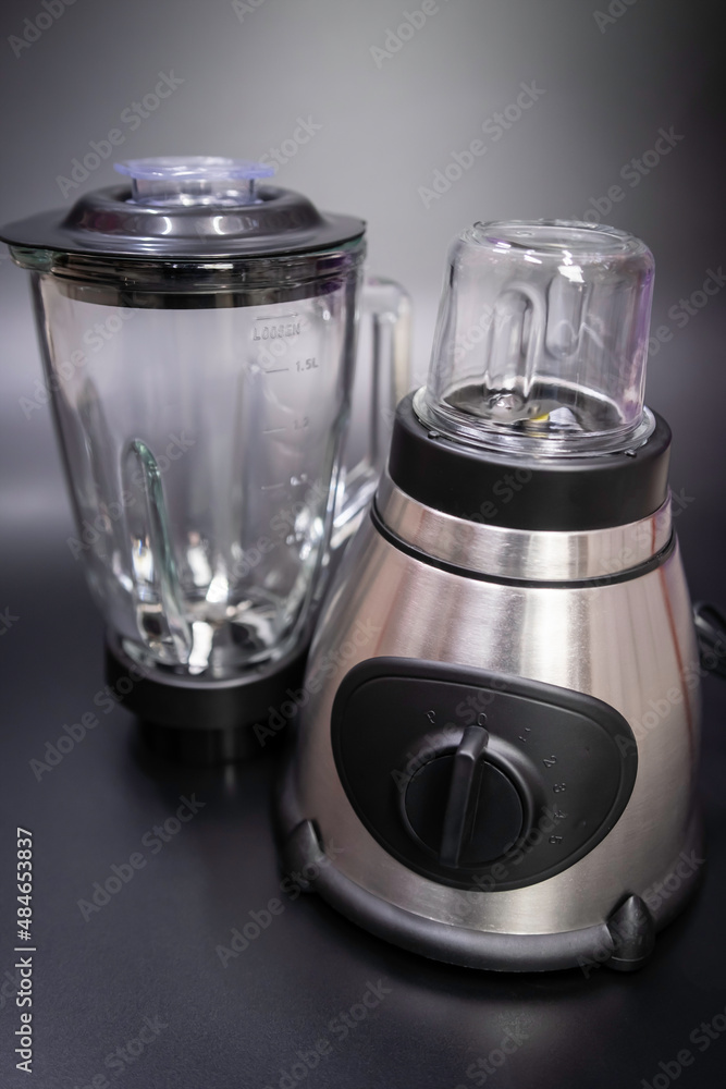 Silver modern electrical blender on a black background Silver modern electrical blender on a black background