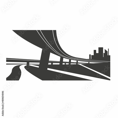 Empty road background, minimalism style,vector illustration