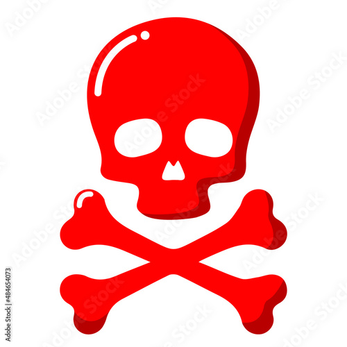 red skull vector symbol on white background