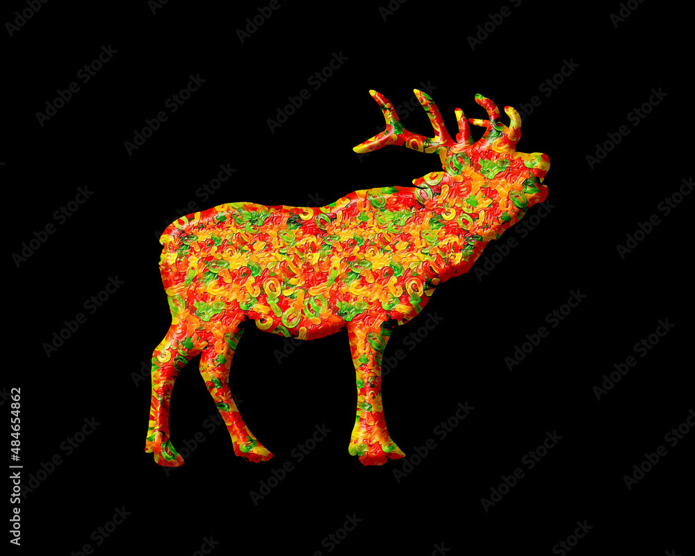 Reindeer Deer Antler moose Emblem Sign, Jellybeans Yummy sweets Colorful jelly Icon Logo Symbol illustration