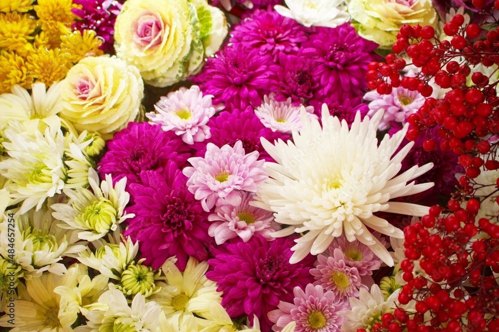 敷き詰められた花 Stock Photo Adobe Stock