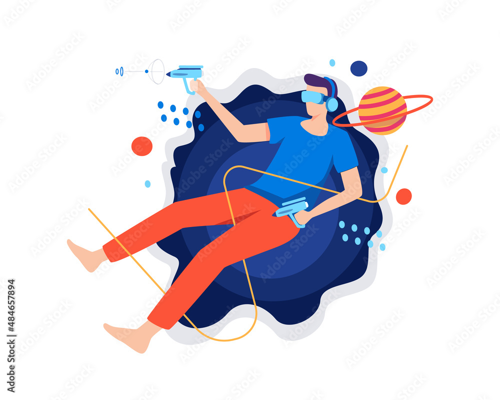 Fototapeta premium Augmented virtual reality concept illustration