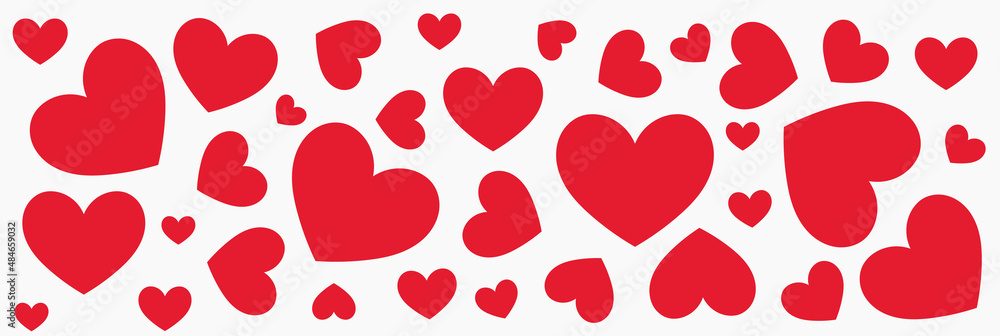 Red hearts pattern border. Red hearts pattern border.
